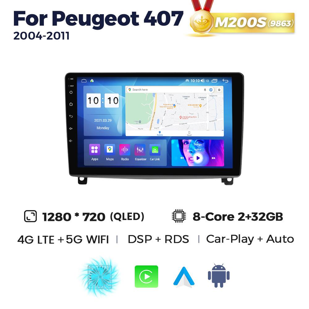 NaviFly Android 13 Wireless Carplay Auto For Peugeot 407 1 2004-2011 Car Radio Multimedia Video Player Navigation GPS Stereo DSP