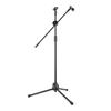 Retractable Folding Microphone & Phone Tripod Stand for Live Streaming and Karaoke, Portable for Indoor/Outdoor Use