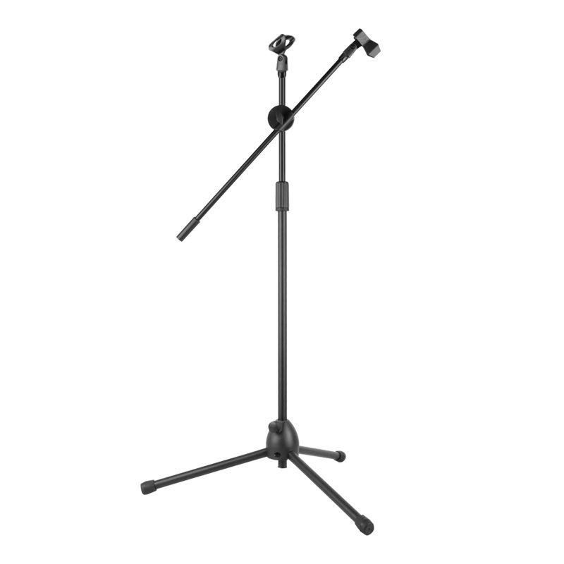 Retractable Folding Microphone & Phone Tripod Stand for Live Streaming and Karaoke, Portable for Indoor/Outdoor Use