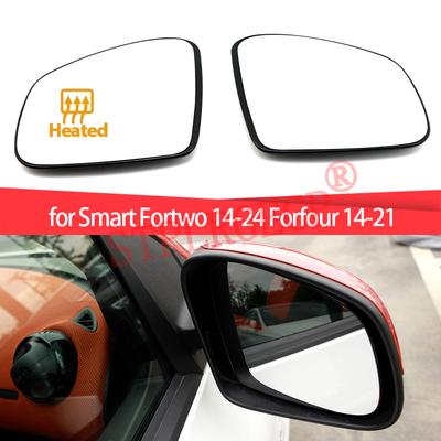 Smart Fortwo 14-24 Forfour 14-21 için Araba Sol Sağ Dikiz Yan Kanat Isıtmalı Şeffaf Dayanıklı Ayna Camı Değişimi