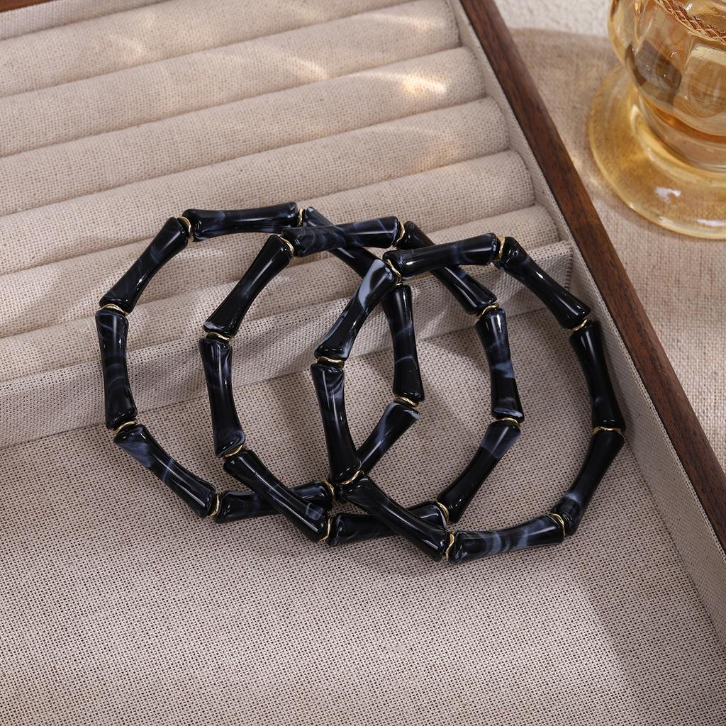 Gaosheng Rękodzieło Wiatr Neutralny Zestaw Trzech Sztuk Bambusowy Design Niszy Prosty Antyczny Zestaw Bransoletek