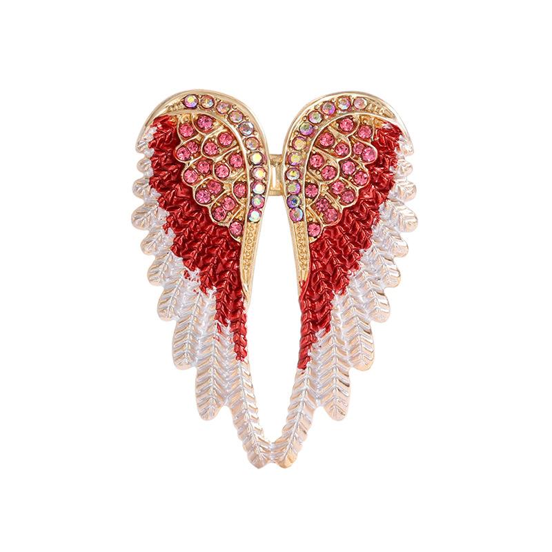 New Drip Oil Diamond Angel Wings Wings Brooch Brooch White Trend Fashion Accessories Pin