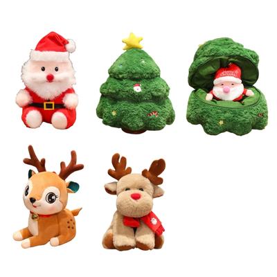 Lovely Sturdy Plush Christmas Tree Cushion Decorative Reindeers Santa Ornament Portable Accesspru for Sofa or Bed Use