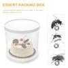 Transparent Cake Box Baking Packing Case Food Container Holder White Round Gift Dessert Storage Kitchen Bar Use
