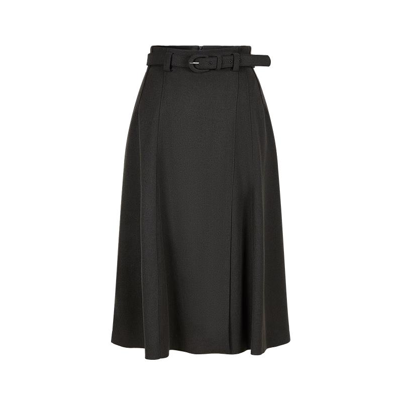 

JUZI Annakou Elegant Dark Grey A-line Midi Skirt M