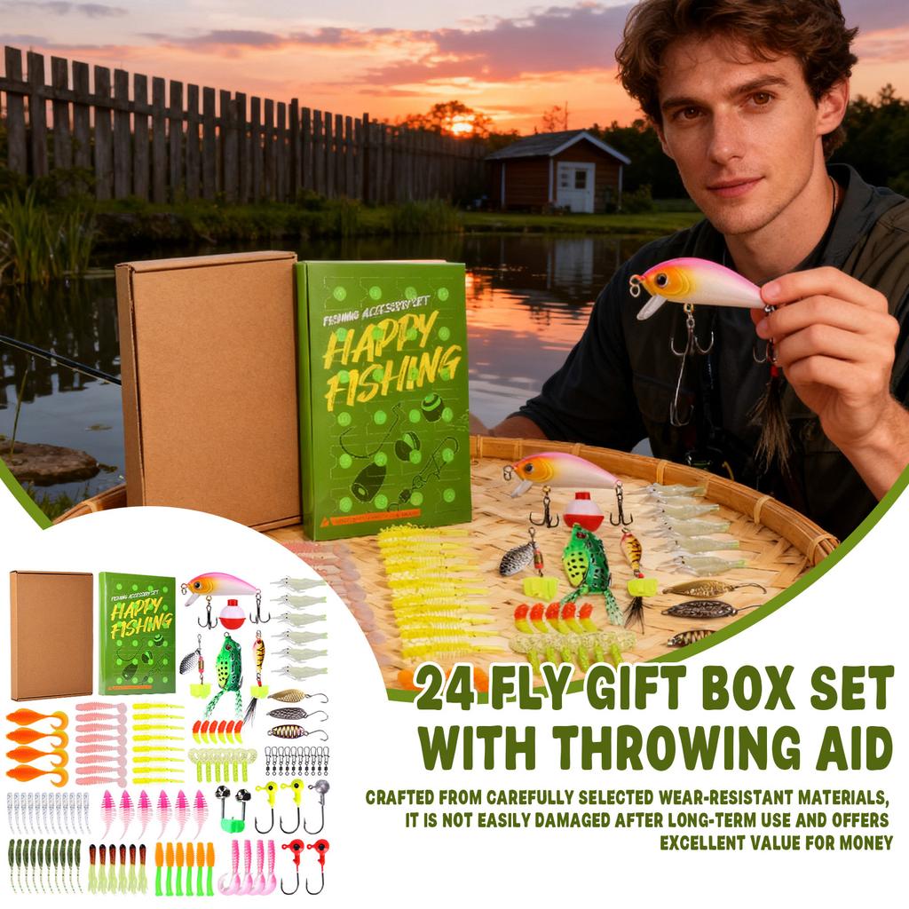Merry Christmas Advent Calendar Fishing Christmas Countdown, Fishing Tackle Advent Calendar For Fish Adult Men Teen Boys -Day Countdown