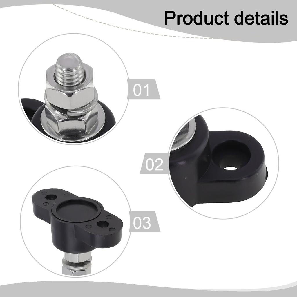 Red And Black Power Stud For RVs For Solar Battery Junction Box For All 12V 24V Wide Application Battery Terminal Block Brass