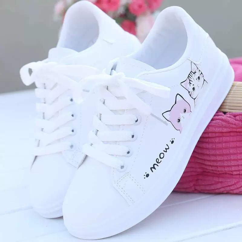 White Shoes Women Spring Breathable Flat Shoes Leather Strap Sports Fashion Casual Shoes Women