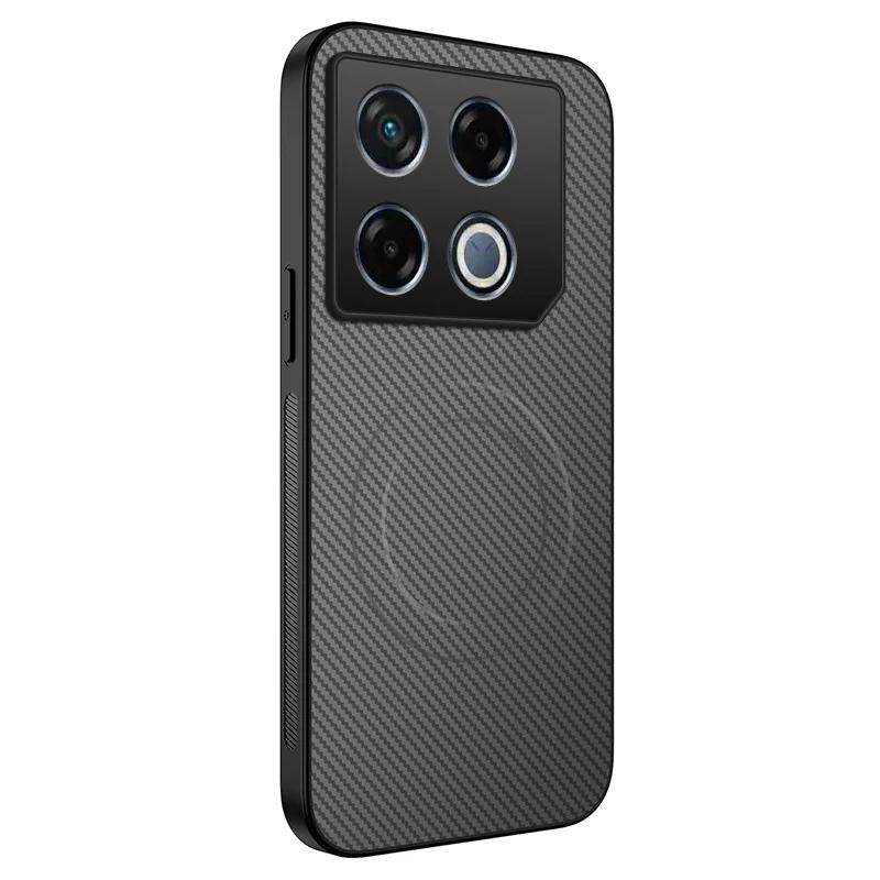 Carbon Fiber Wireless Charging Magnetic Cases ForInfinix GT 30 20 Pro Full Lens Protection Silicone Soft Bumper Cover Phone Case