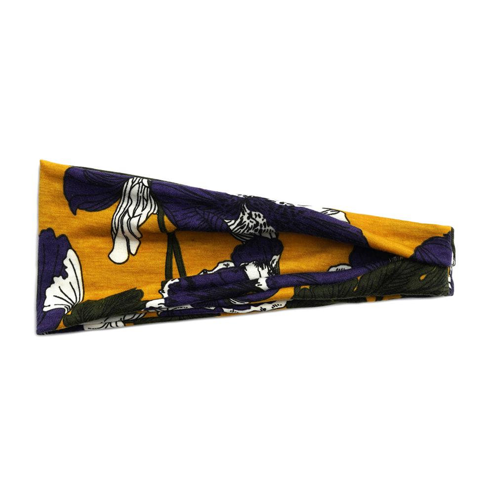 Dámská sportovní jógová pot absorbující čelenka - Široký okraj, Tištěný design, Vlasový doplněk