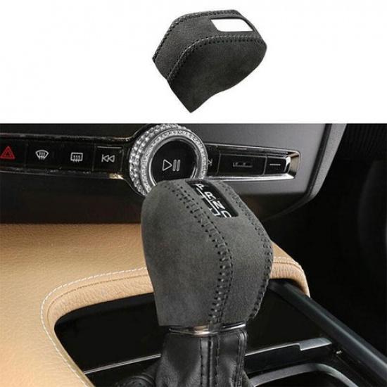 For Volvo XC90 2016-  Black Suede Inner Gear Shift Knob Decor Cover Trim