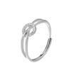 Adjustable S925 Silver Luxury Full Diamond Cross Ring for Women’s Index Finger
