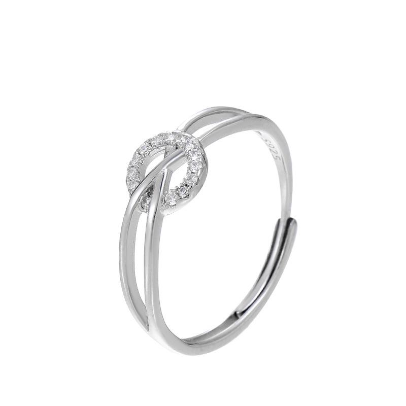 Adjustable S925 Silver Luxury Full Diamond Cross Ring for Women’s Index Finger