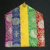 Colorful Buddhist Scripture Storage Bag Organizer Handicrafts Embroidery Satin Button Bag Good Luck Tibetan Home Gift Decorative