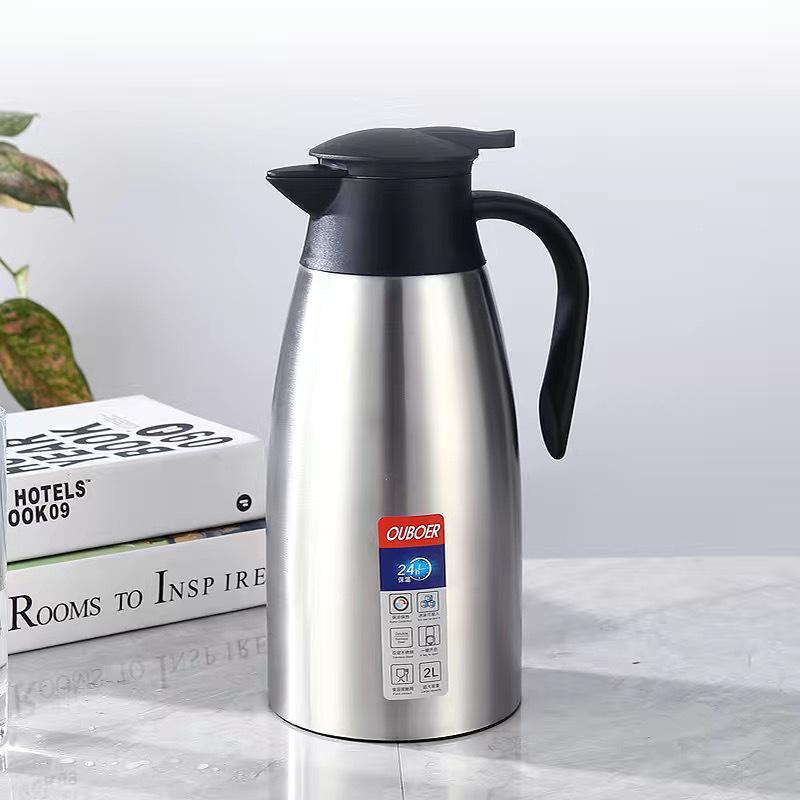 Stainless Steel Double-Layer Insulated Coffee Pot - Home & Hotel Gift