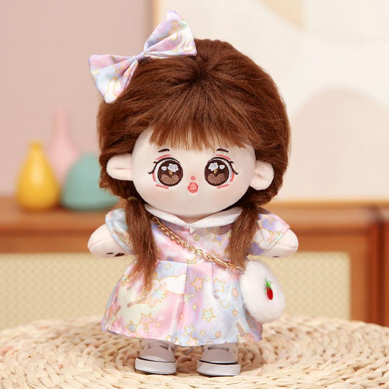 20cm Cotton Doll with Clothes Plush Doll Girl Dress Up Doll Girl Couple Celebrity Gift