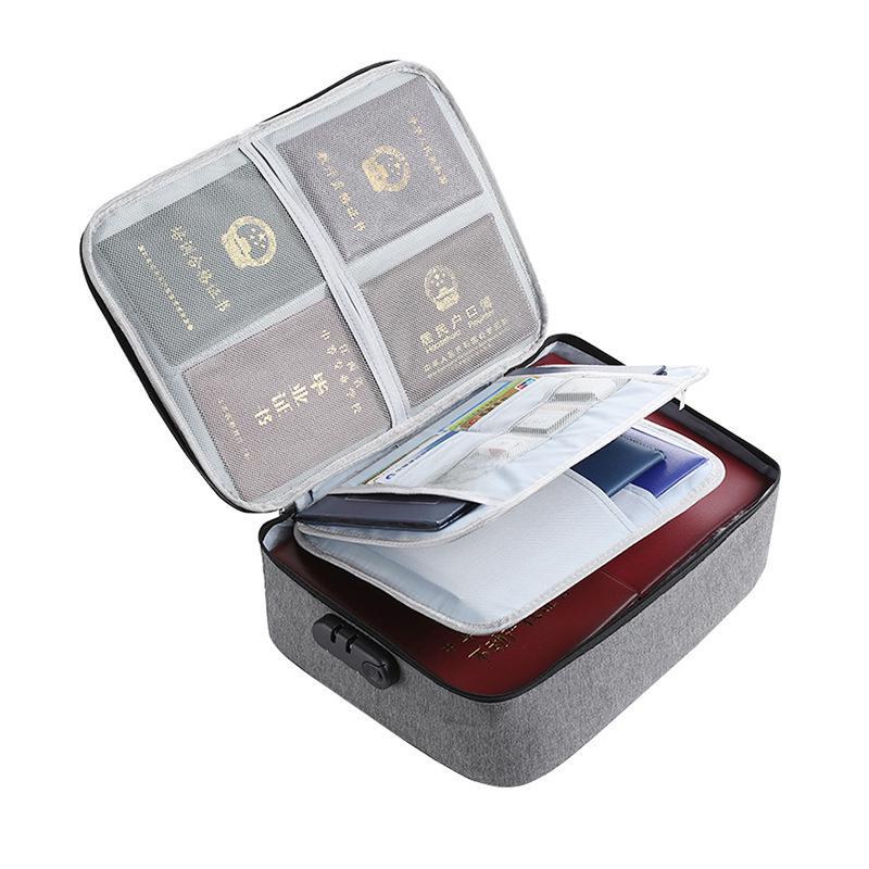 Household Multi-Layer Document Storage Box for Certificates, Passports, Cards. Multi-Function File Storage Bag for Family.