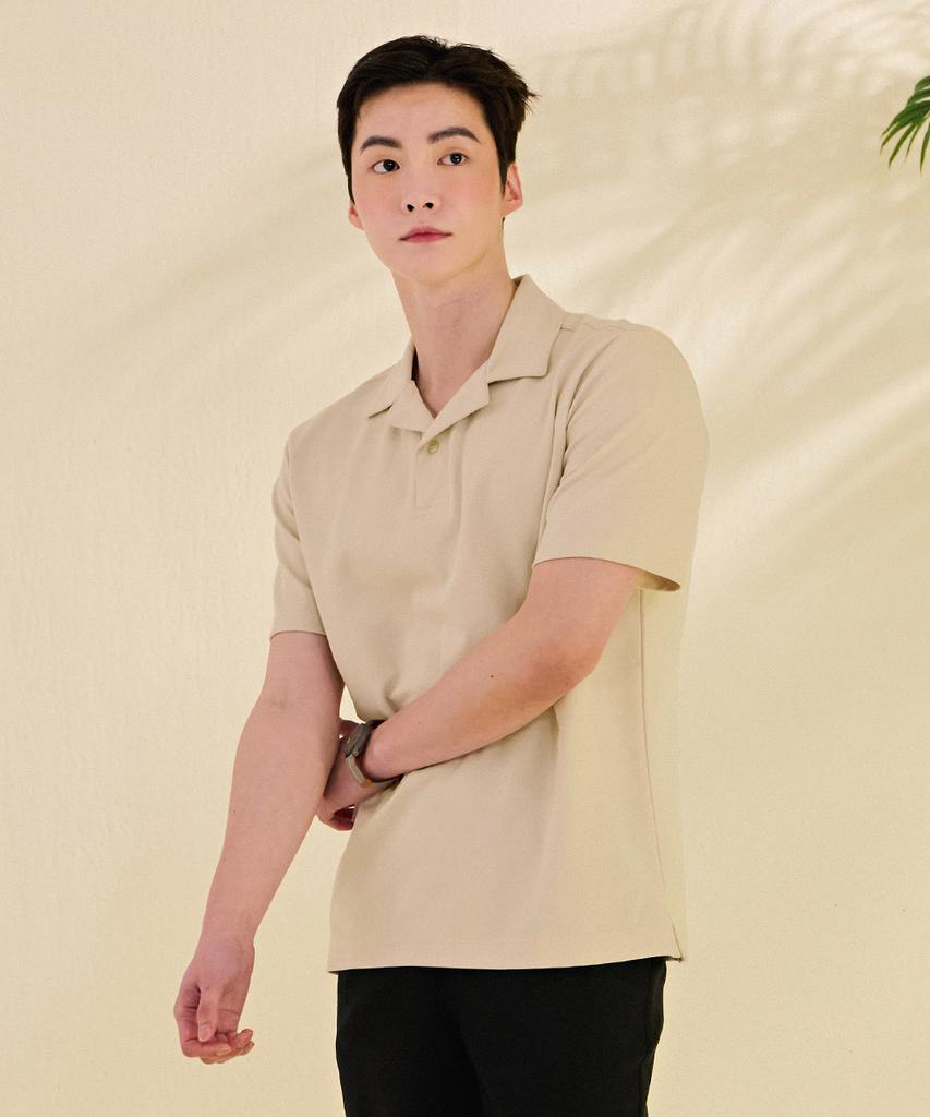 CHASECULT Men'S Modern Half-Open Collar Short Sleeve T-Shirt-Dbrk5712D0X