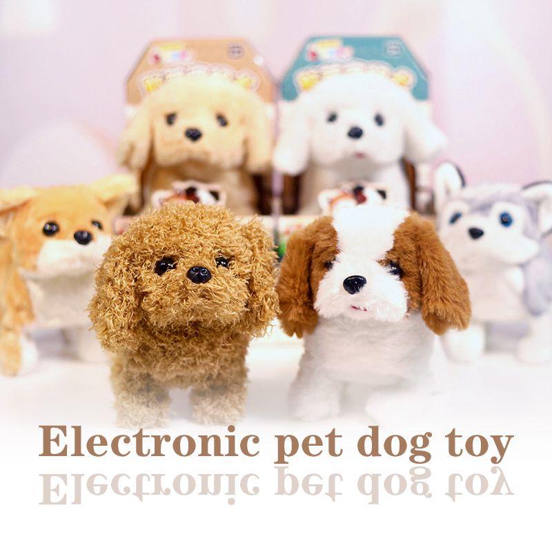 Electronic Dog Robot Lifelike Walking Barking Wagging Tail Puppy Plush Cute