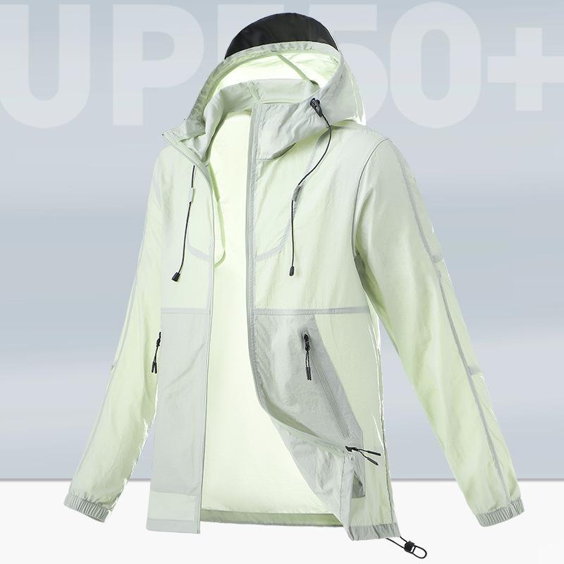 

Мужская летняя солнцезащитная куртка с капюшоном, тонкая, анти-УФ-защитная, с длинными рукавами, рыболовная куртка из кожи S