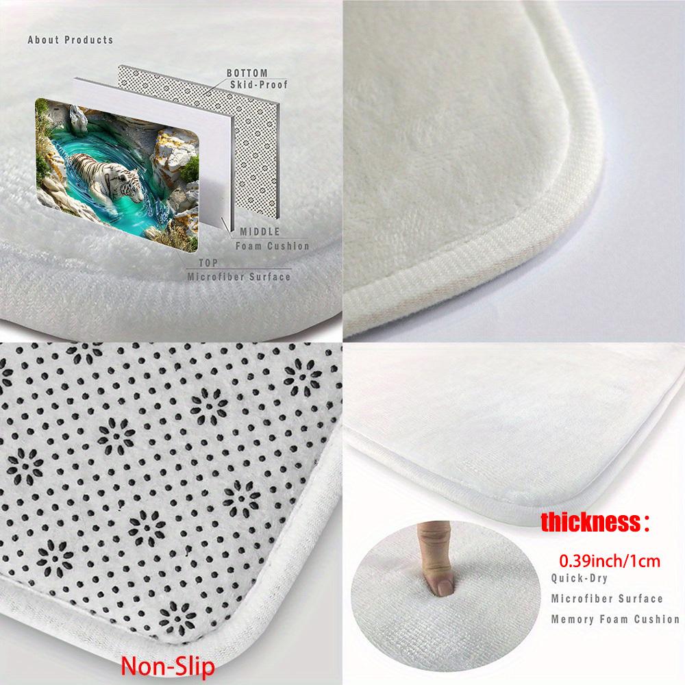 Illusion Pond Tiger 2D Flat Door Mat - Absorbent Washable Polyester Rug for Bedroom, Living Room Entrance & Bathroom Decor