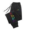 Women's Fashion Color ECG Print Sweatpants Daily Casual Pants Versatile Street Outdoor Soft Comfortable Drawstring Long Trousers