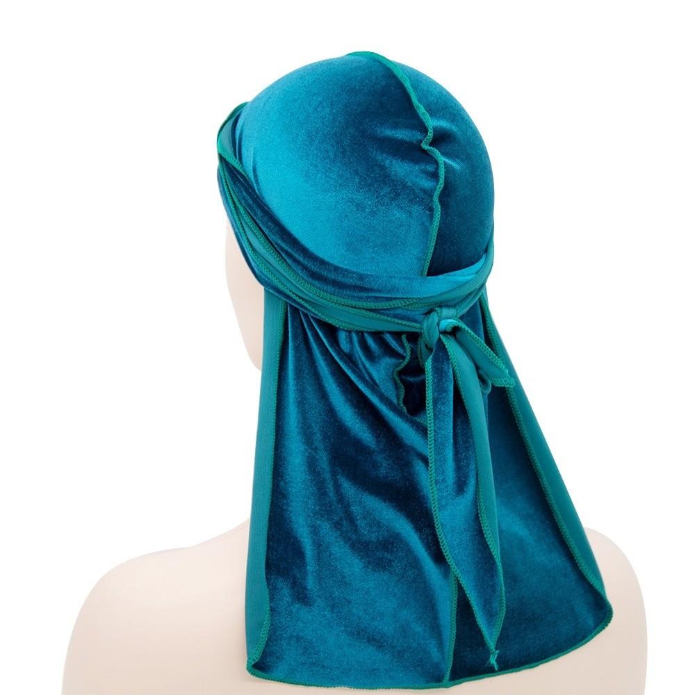 Long Tail Durags Caps Velvet Head Wrap New Bandana Beanie  Unisex