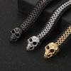 KALEN Punk Skull Fashion Jewelry Bracelets Stainless Steel Cowhide Leather Bracelet Bangle