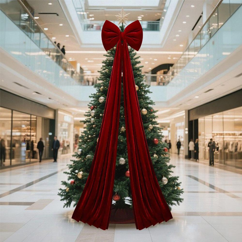 Big Red Velvet Bow For Valentine'S Xmas Decoration Tree Topper