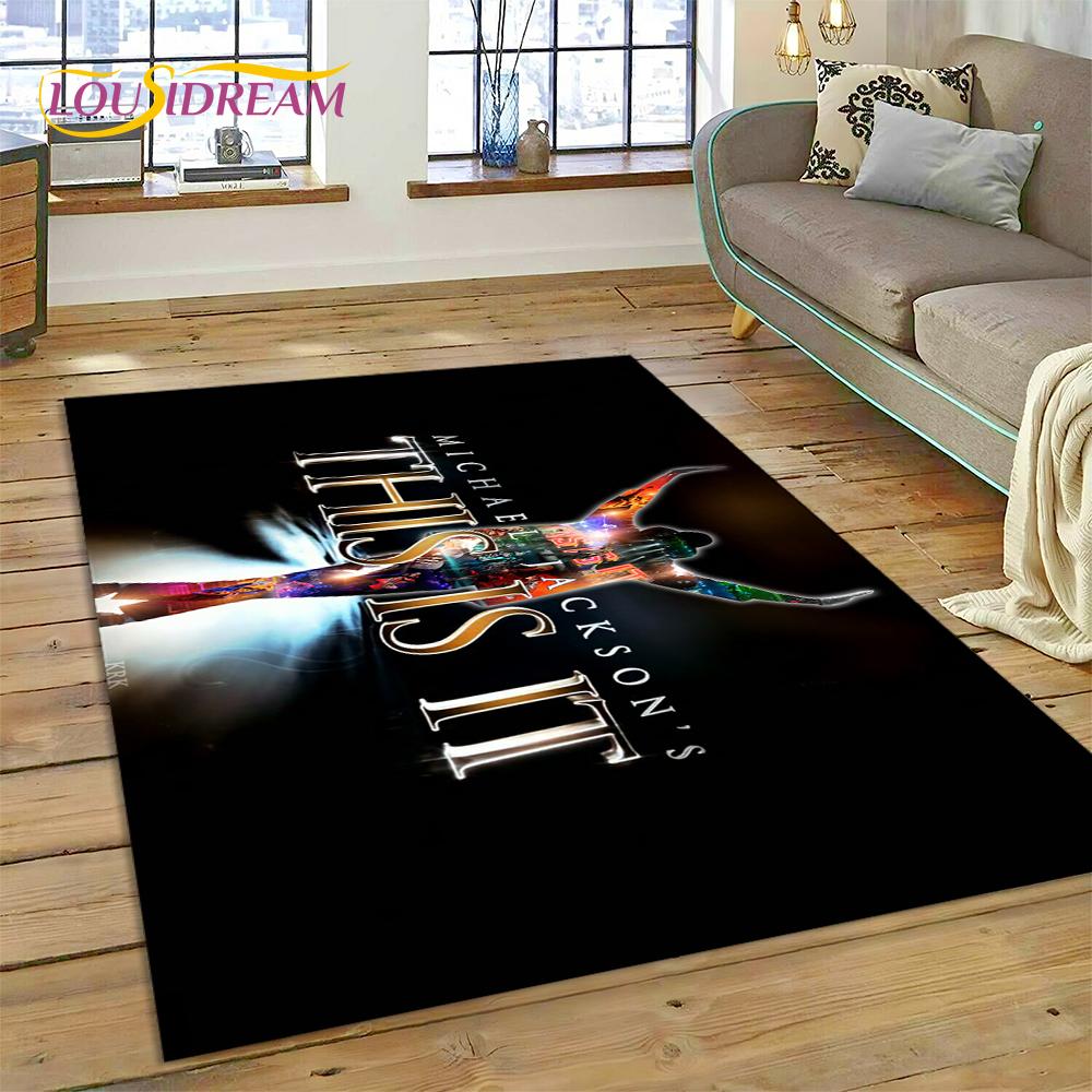 MJ Král Popu Michael Jackson Koberec do Obývacího pokoje Ložnice Domácí Dekorace, Podložka Protiskluzová Dekorace na Pohovku Rohožka Dárek