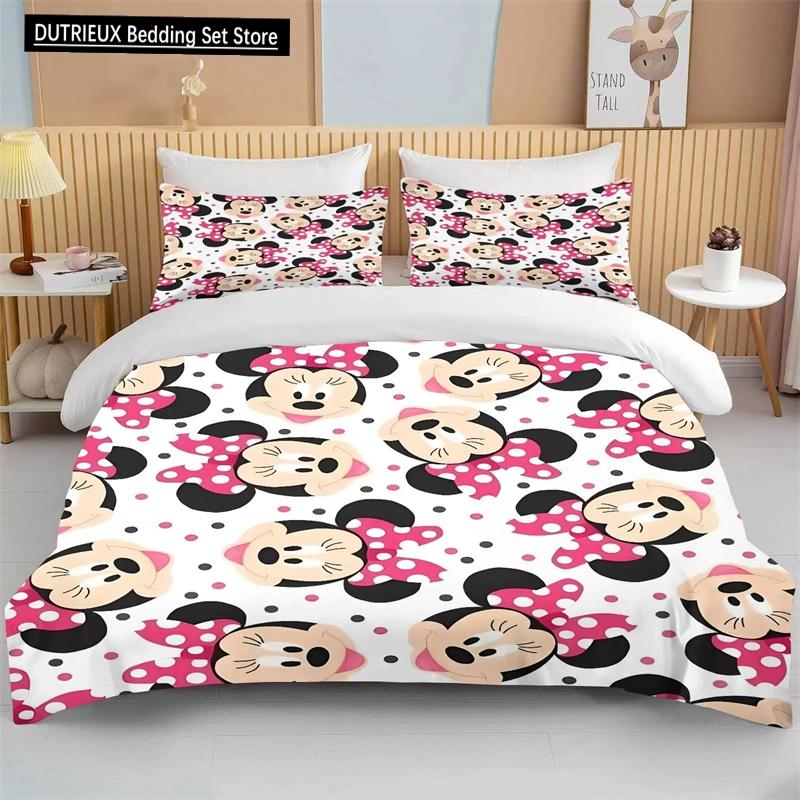 

Mickey Minnie Duvet Cover Bed Two Piece Three Piece Set Suitable King Size Full Size Pillowcase Quilt Cover Sewing 135x200cm красный