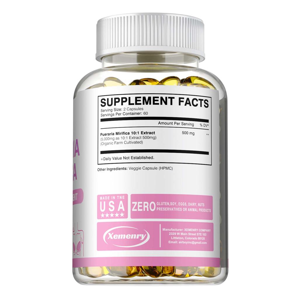 PUERARIA MIRIFICA 5000mg 120 Vegan Caps Breast Firming Plant-based Natural
