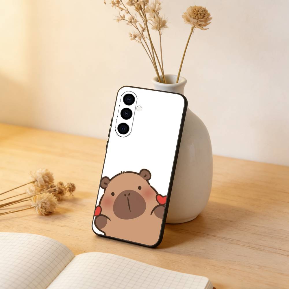 Cool Capybara Phone Case For Samsung Galaxy A73,A72,A71,A70,A53,A52,A51,Soft Silicone Black Cover