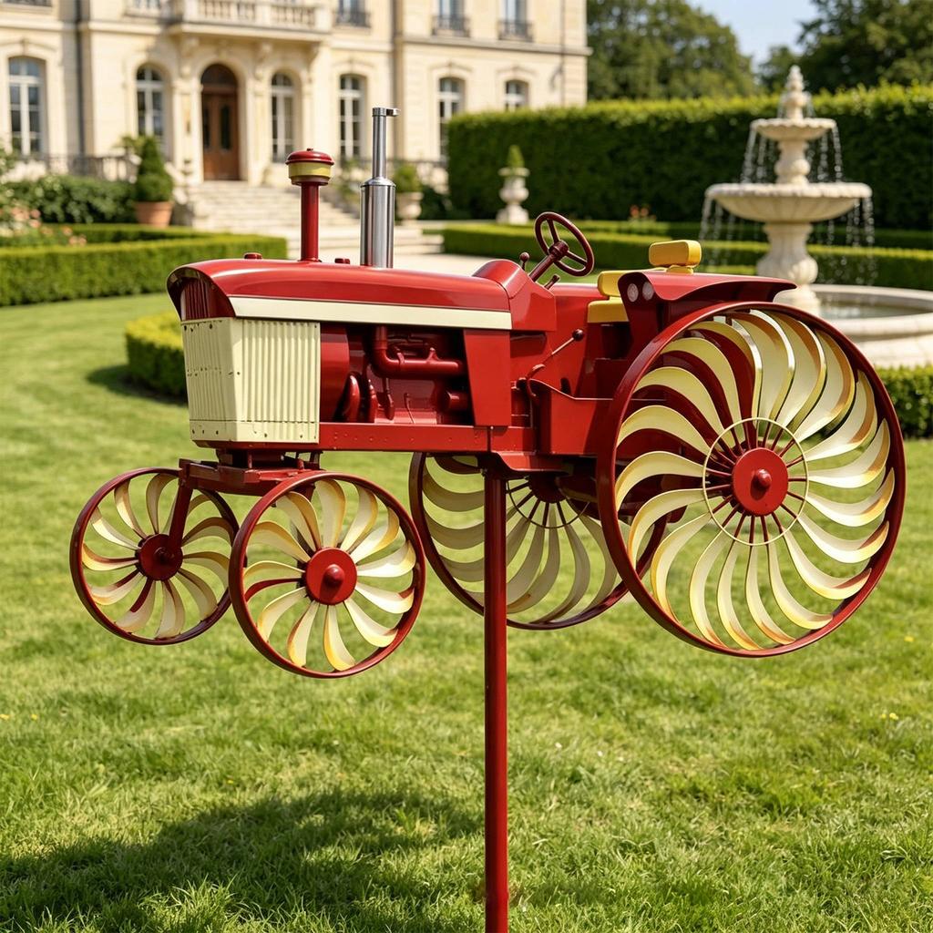 Tractor Wind Sculpture Decorative Windmill Outdoor Tractor Wind Spinner for Patio Yard Garden Gift for Friends Family