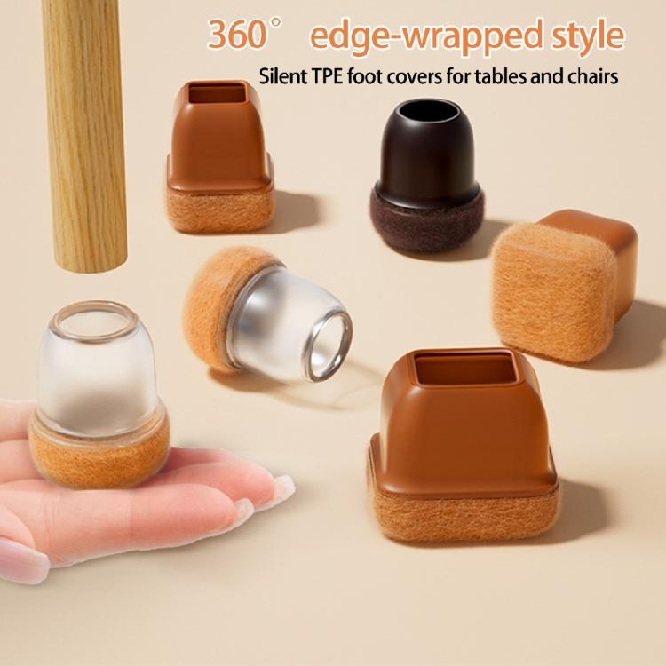8Pcs Round Chair Leg Protector Felt Pad Chair Leg Cover Rubber Feet Protector Pad for Hardwood Floor Furniture Pad