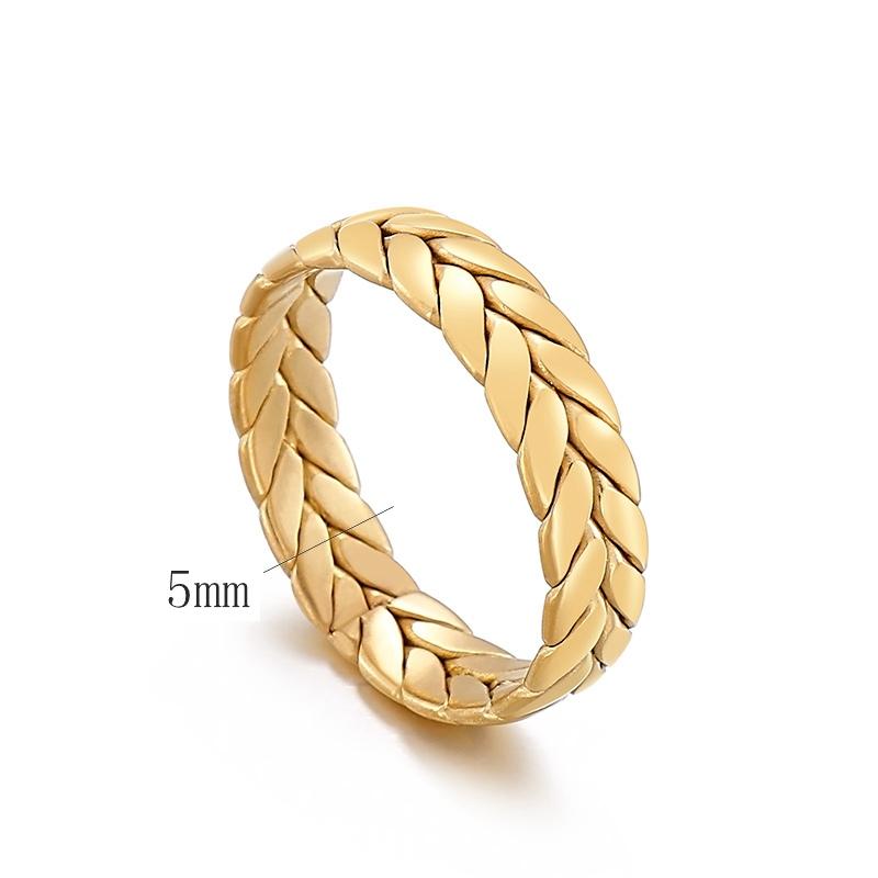 

#6 - #12 Shiny Wheat Ring for Women - Stainless Steel 304 - KR101540-KFC US Size - 12