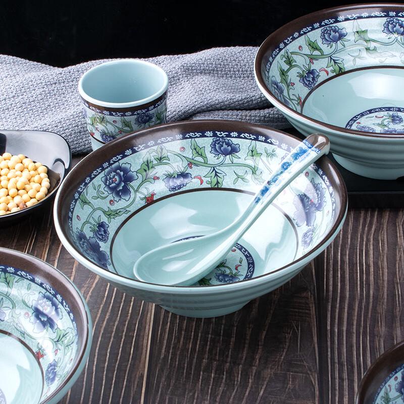 SMVP Blue & White Melamine Ramen Noodle Bowl