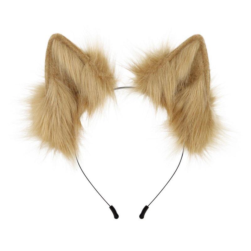 Plush Simulation Handmade Animal Ear Headband, Plush Dress Up Wolf Ear Headband Cosplay Play Lone Wolf Hair Accessories