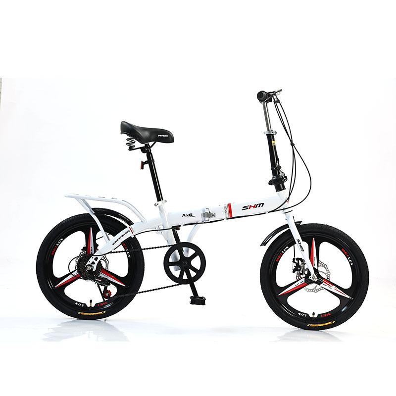 20-inch Variable Speed Folding Mountain Bike with Double Disc Brakes for Adults