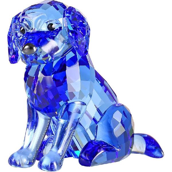 Crystal Labrador Dog Puppy Figurine Animals Lovely Craft Home Decor Ornaments Collectible Birthday Gifts (Gold)