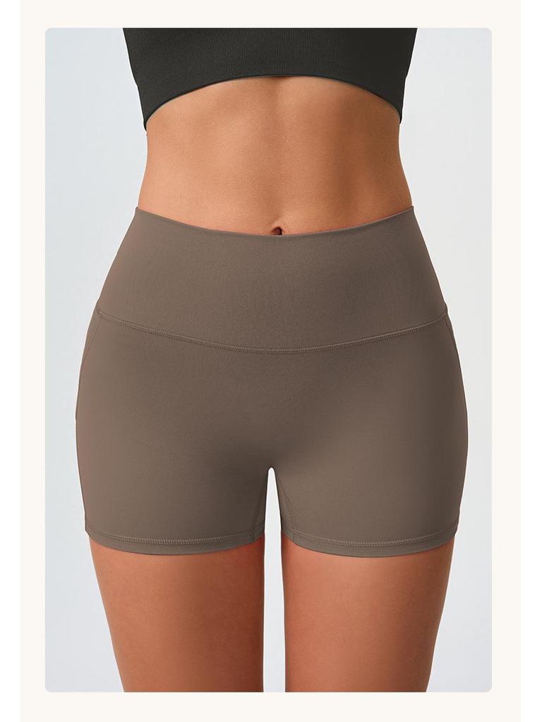 2025 Women's High Waist Sports Shorts - Summer Thin, Tummy Control, Hip Lifting, Antibacterial, Anti-Exposure, High Elastic Fitness 3-Point Pants