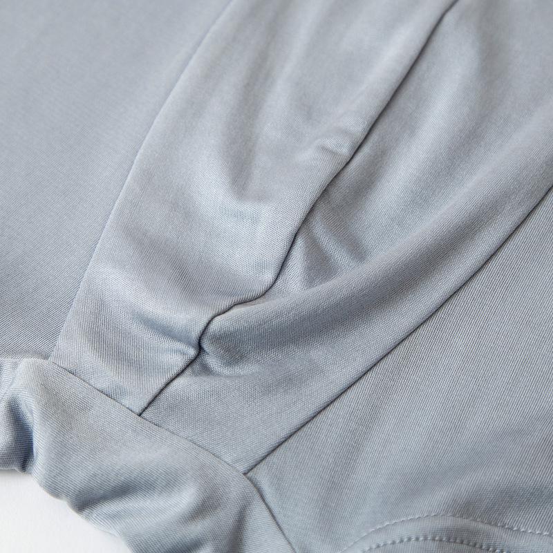 Men's Plain Silk Seamless Sport Boxer Briefs - Breathable Mulberry Silk, Elastic Fit, Thin Summer Style