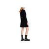 Armani Exchange Solid Color V-Neck Button Long Sleeve Dress Women Dresses Black 6RYA1F-YMH6Z-11200