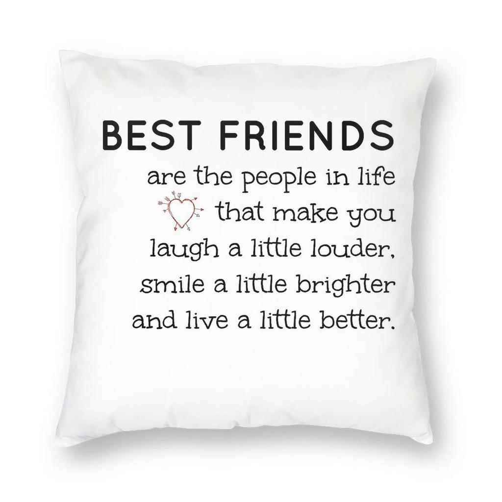 Best Friend Make You Better Square Pillowcase Polyester Linen Velvet Creative Zip Decor Sofa Seater Cushion Cover