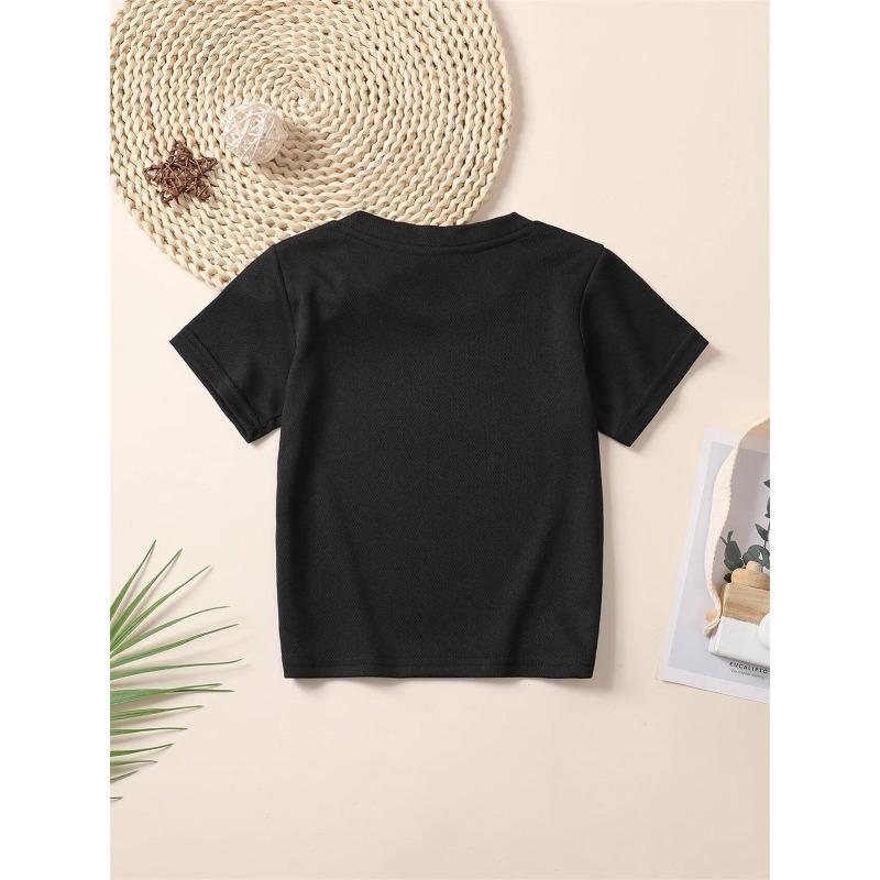 European Sizes Fashionable Short-Sleeve T-Shirt for Boys Featuring Cute Dinosaur Designs, Perfect for Casual Wear