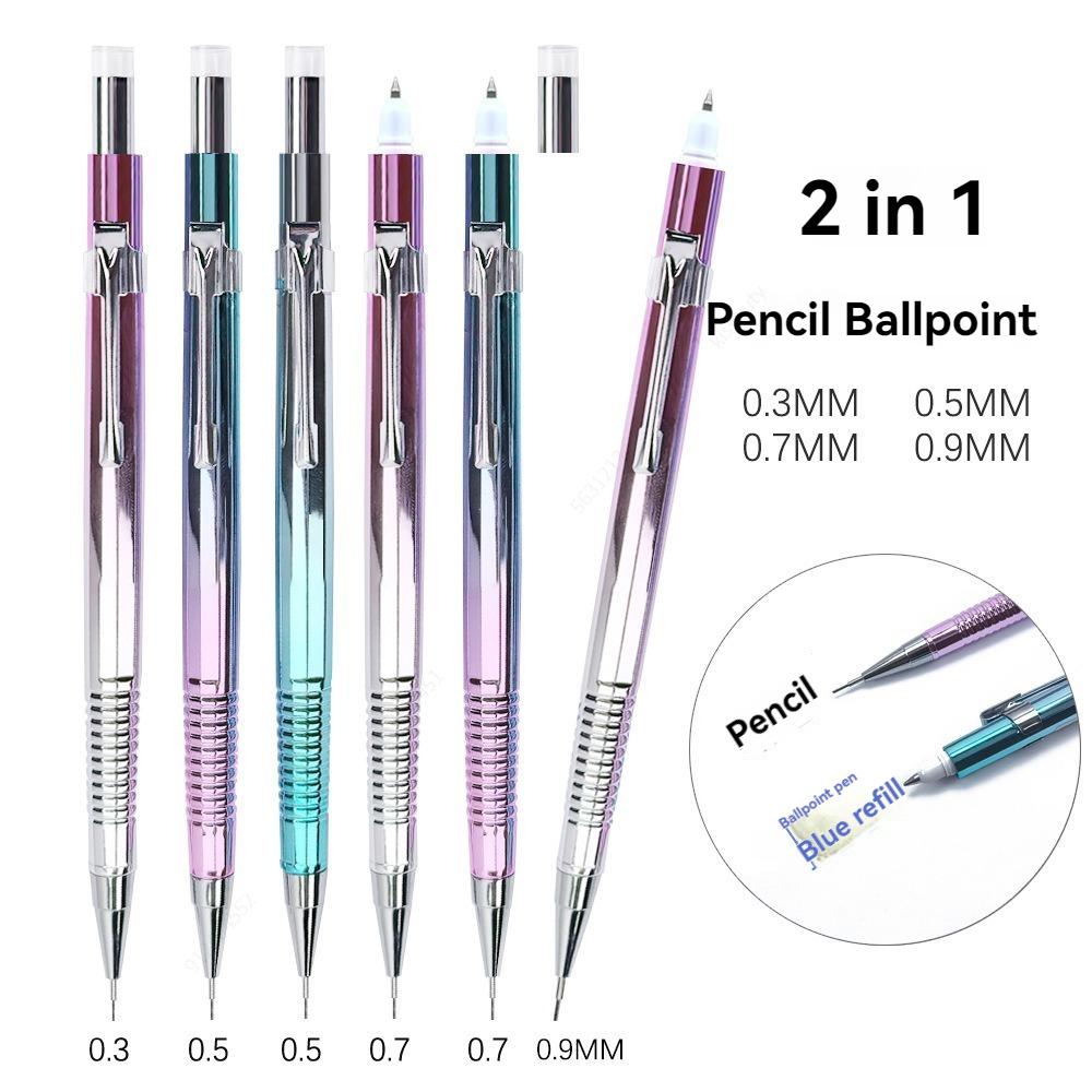 3+1000Pcs Mechanical Pencil Set 0.5/0.7/0.9 mm with Lead Refill for Writing Sketching Drawing Painting School Automatic Pencils