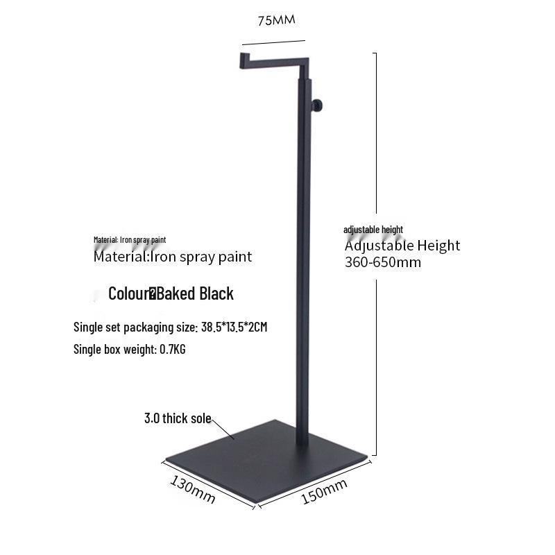 Adjustable Stainless Steel Handbag Display Stand with Gas Spring