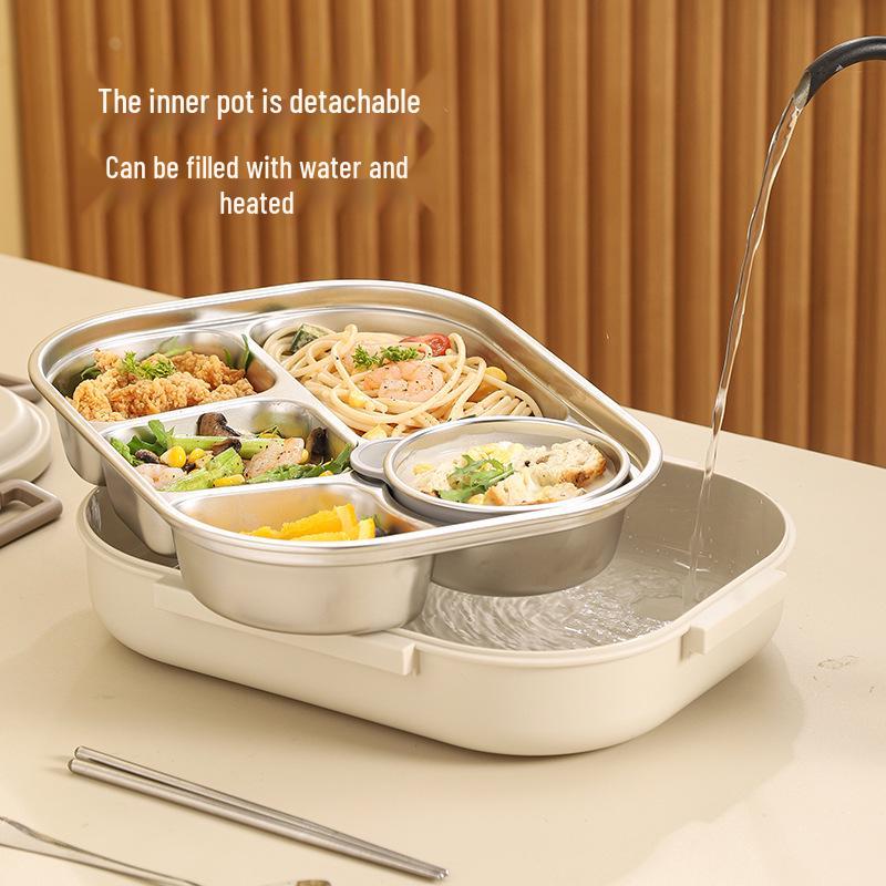 304 Stainless Steel Insulated Bento Lunch Box - Large Capacity, Food-Grade, Sealed Container for Students