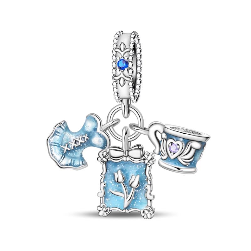 Ciondolo con Perle di Rame Charm Scintillante in Zircone Vari Stili Originale Bracciale da 3 Mm Gioielli Raffinati da Donna