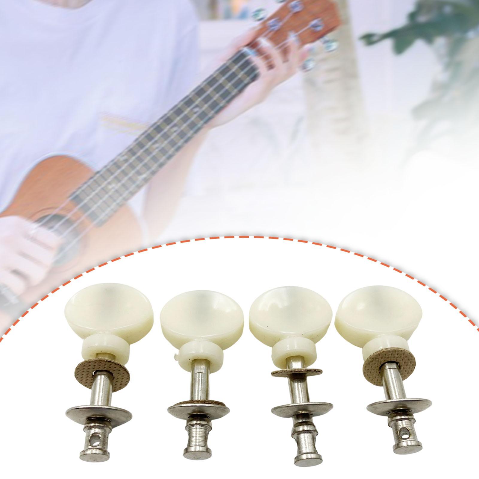4 Pieces Ukulele Tuning Pegs, Parts Replacement Sturdy Machine Heads Banjo Tuners for Live Show
